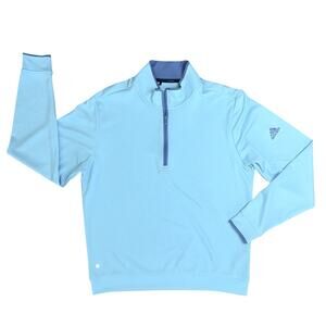 ADIDAS Men’s Light Blue Long Sleeve 1/4 Zip Pullover